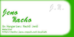 jeno macho business card