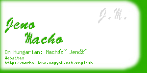 jeno macho business card